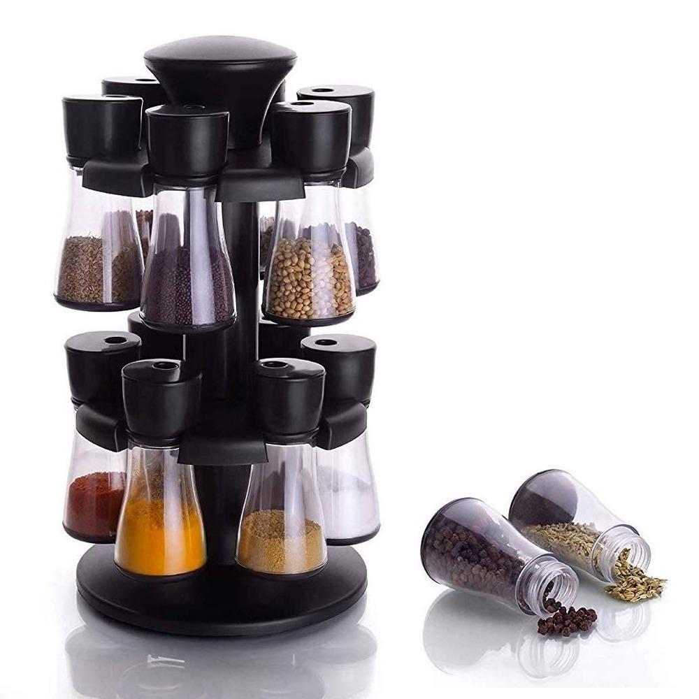 095 Revolving Plastic Spice Rack Masala Organiser (12 Pcs ) DeoDap