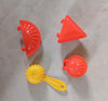 2403 4 Pcs Plastic Red Kitchen Tool Mould Dough Press Eshaan Traders