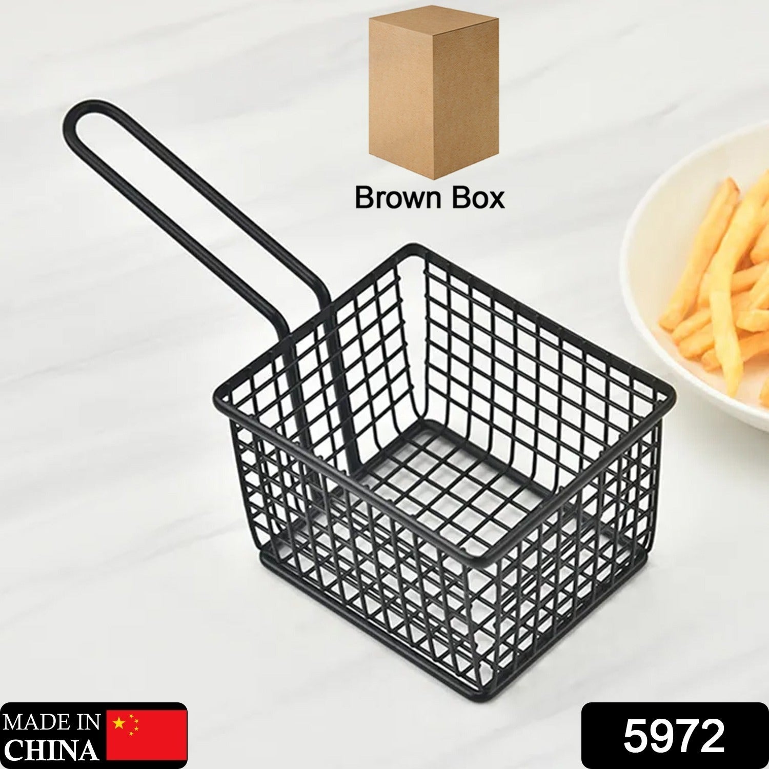 5972 frying baskets for chips Stainless Steel Snack Basket Potato Mesh Strainer Basket French Fries Food Basket Food Strainer Cooking Tools frying basket Eshaan Traders