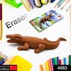 4683 CROCODILE SHAPED ERASERS ANIMAL ERASERS FOR KIDS, CROCODILE ERASERS 3D ERASER, MINI ERASER TOYS, DESK PETS FOR STUDENTS CLASSROOM PRIZES CLASS REWARDS PARTY FAVORS Eshaan Traders