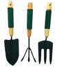 1505 Gardening Tool Wood Handle Cultivator Trowel Forks Tool Set (3 pack) DeoDap