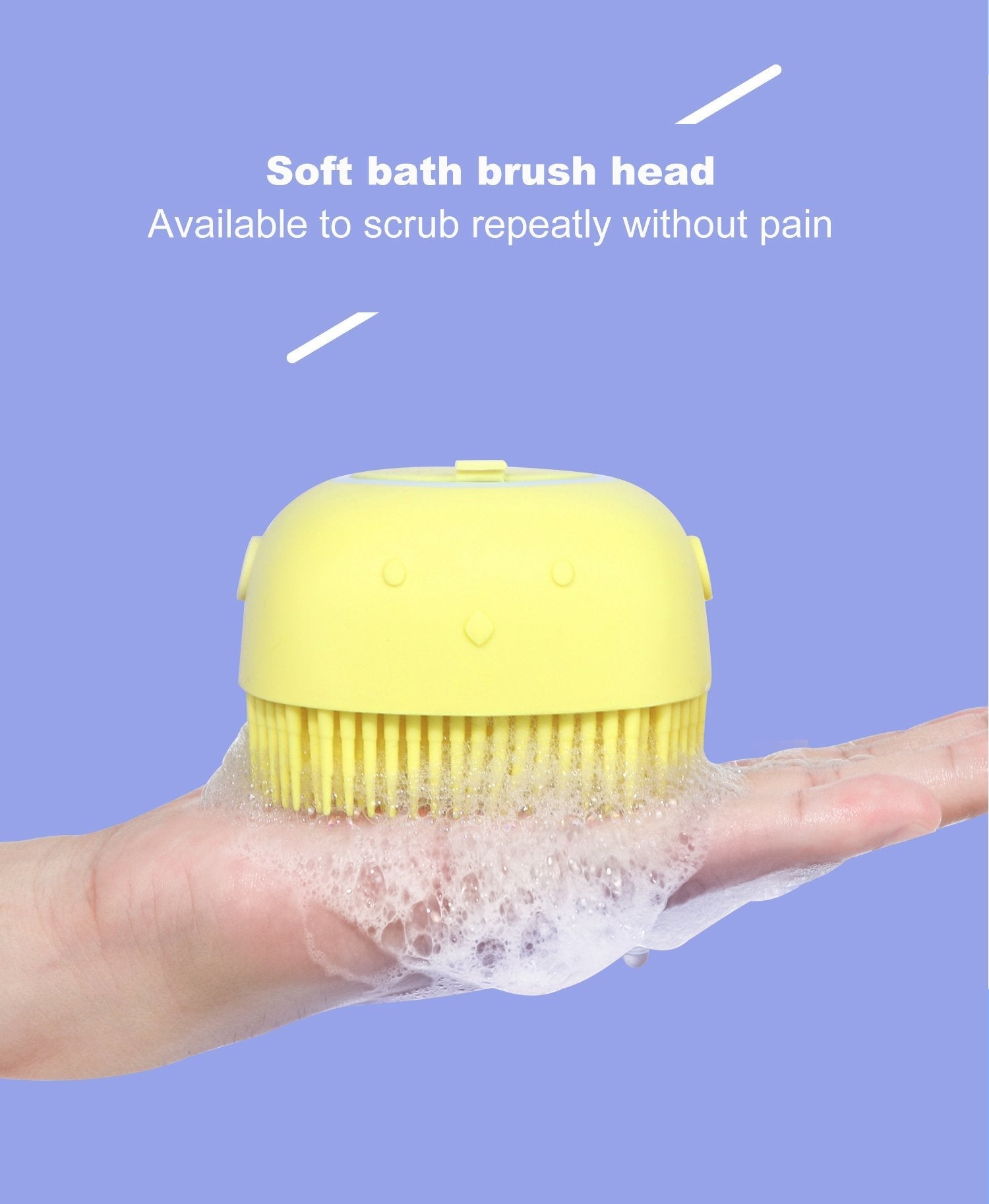 1348 Silicone Massage Bath Body Brush Soft Bristle With Shampoo Dispenser Eshaan Traders