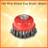 195 Wire Wheel Cup Brush (Black) Deodap