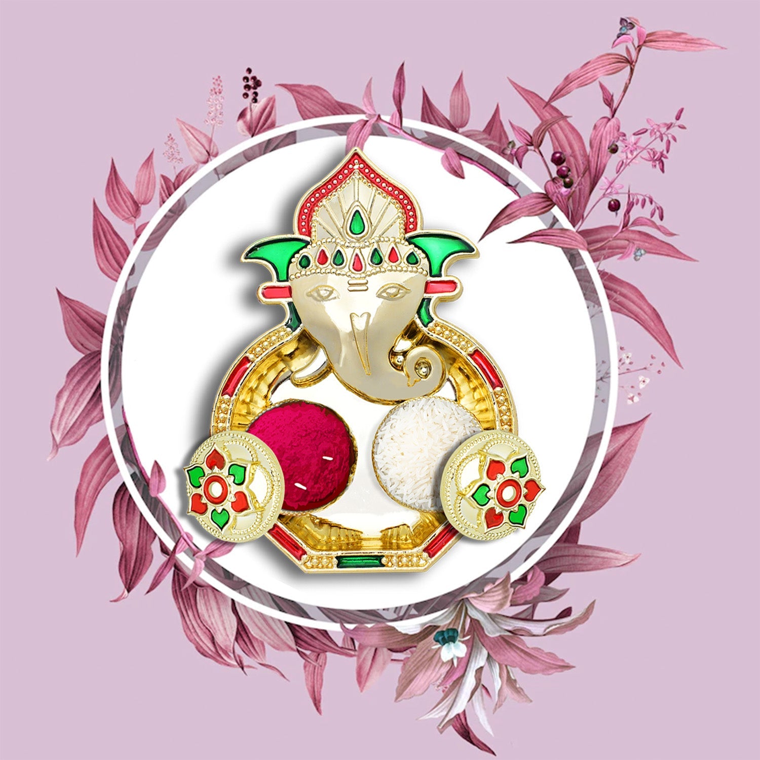 Rakasha Bandhan Special Puja Thali, Kumkum Thali Holder, Pooja Return Gift, Indian Housewarming Gifts, Brother / Bhai / Bhabhi / Sister / Family  Rakhi for Rakshabandhan, Diwali Eshaan Traders