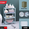 4089 4 Layer Multifunctional Storage Shelf Organizer Narrow Storage Rack for Kitchen or Bathroom Eshaan Traders