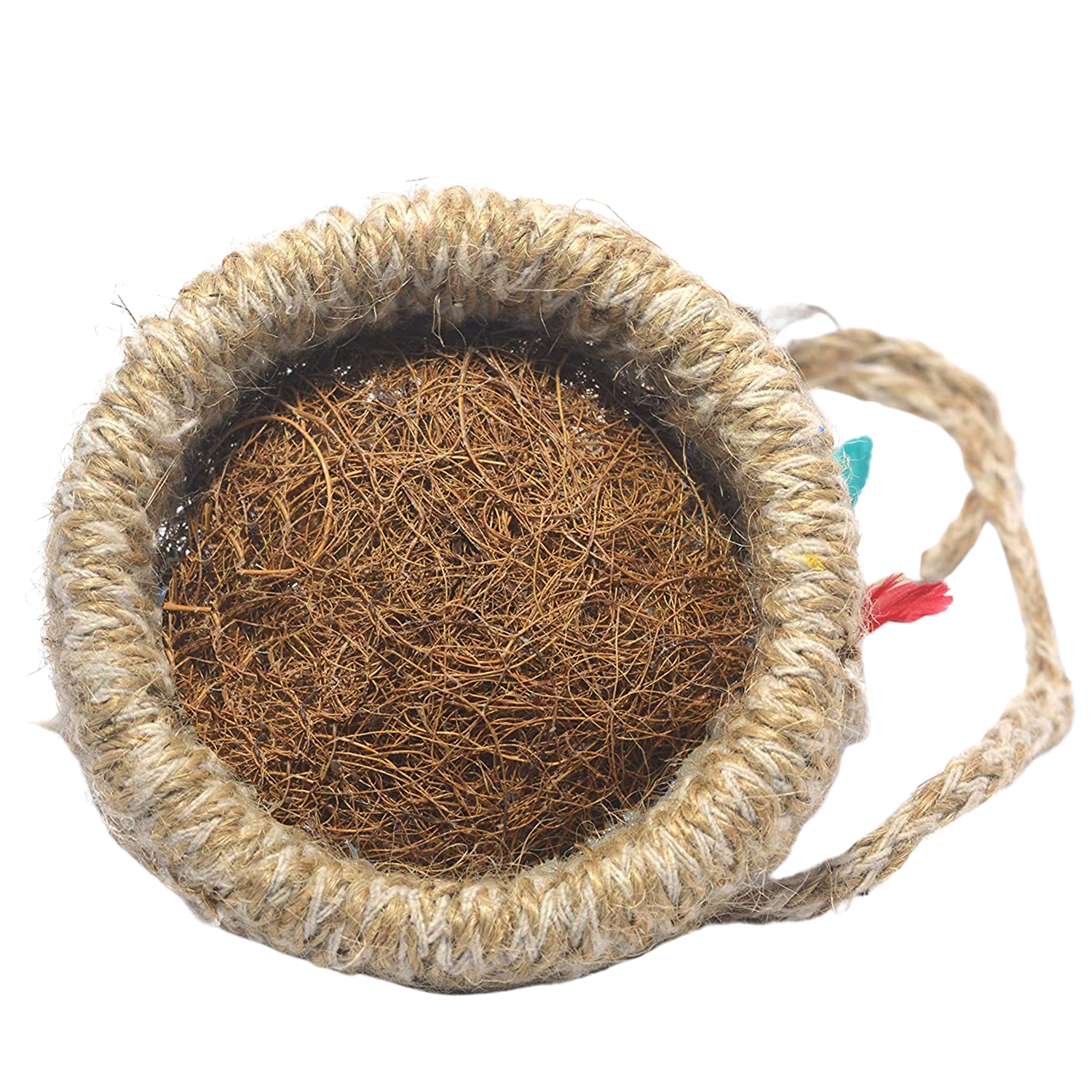 1731A ARTIFICIAL JUTE HANGING BIRDS NEST JHUMAR CHIDIYAN KA GHOSLA With Brown Box DeoDap