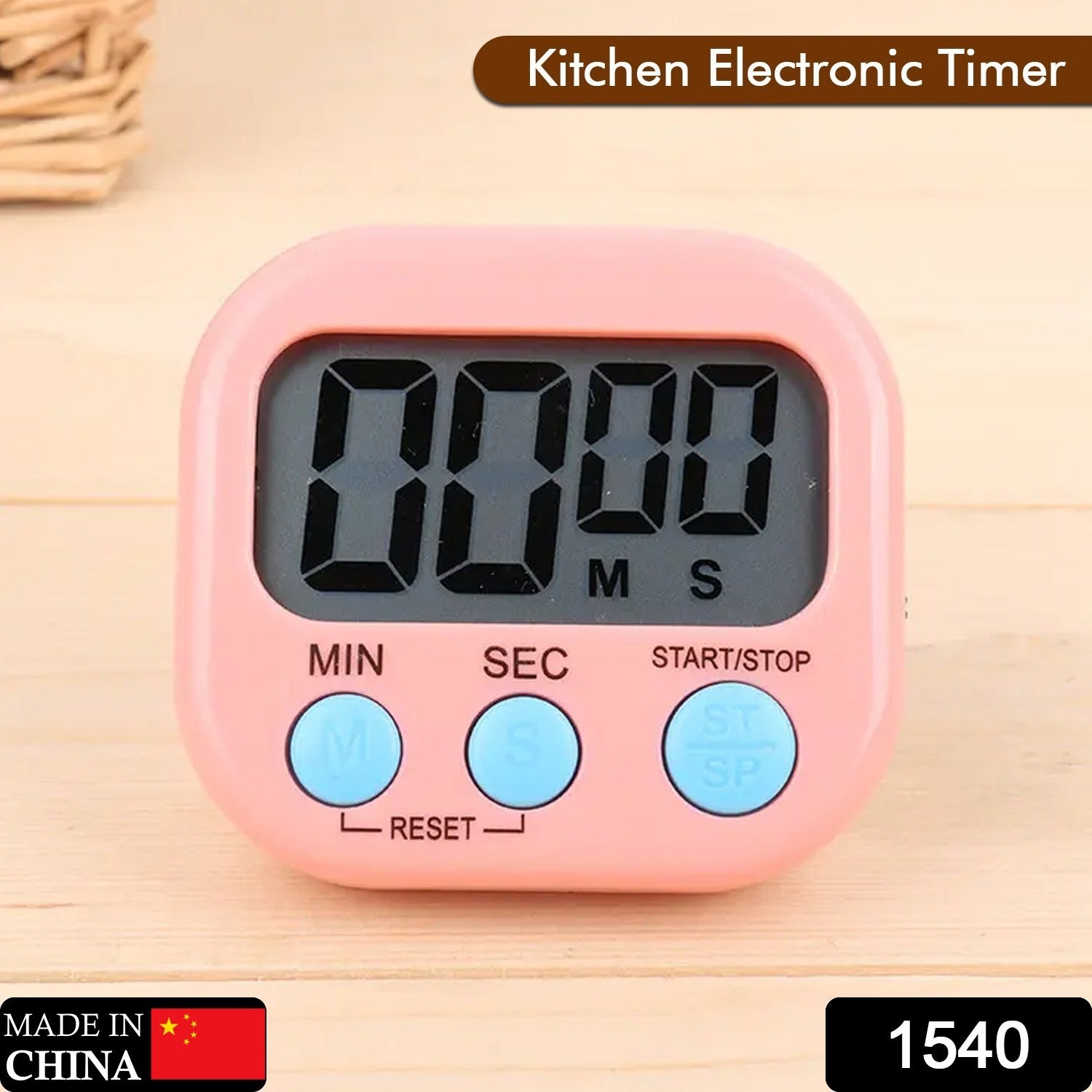 1540  Digital Kitchen Timer Clear Big Digits 0-99 Min for Cooking Office Clock Eshaan Traders