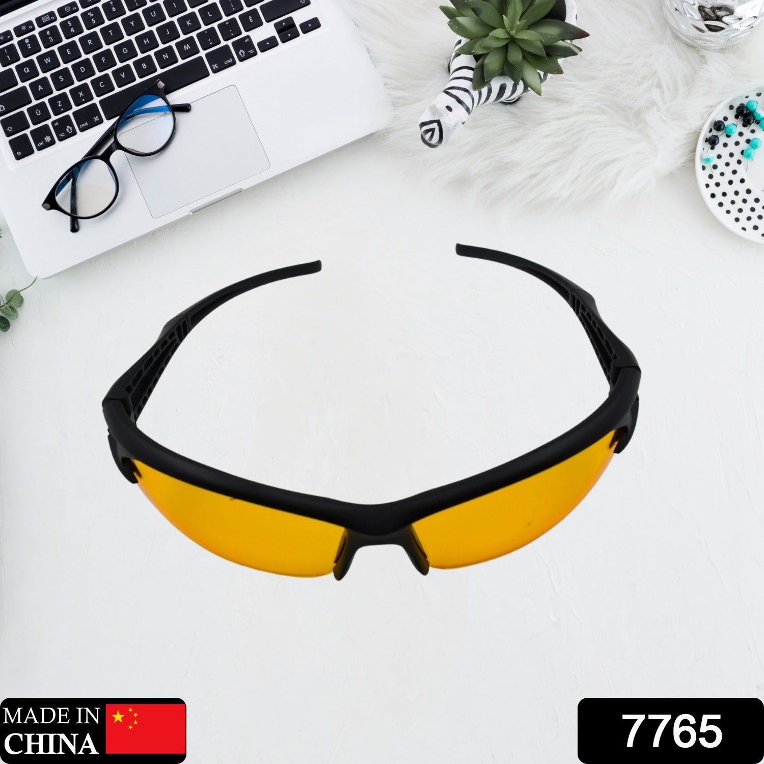 7765 Night Driving Glasses With Anti Glare Scratch Resistant Coating Eshaan Traders (1 PC) Eshaan Traders