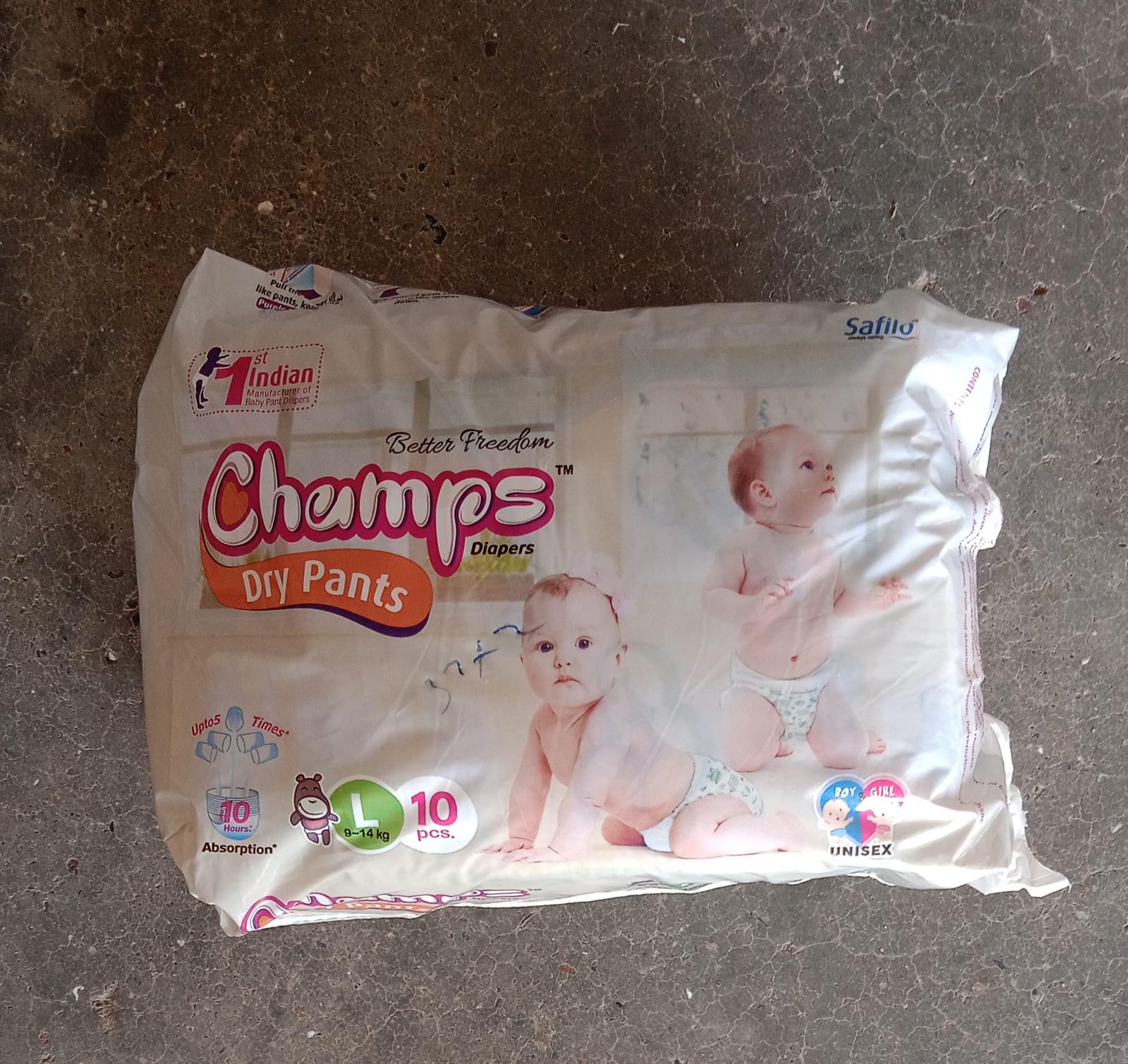 0974 Large Champs Dry Pants Style Diaper- Large (10 pcs) Best for Travel  Absorption, Champs Baby Diapers, Champs Soft and Dry Baby Diaper Pants (L,10 Pcs ) Eshaan Traders