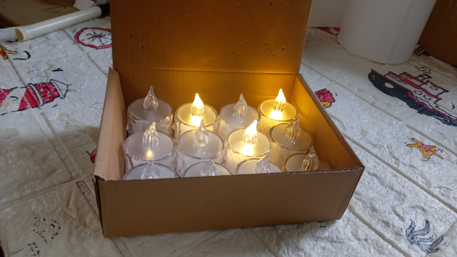 12 Pcs Flameless and Smokeless Decorative Acrylic Candles Transparent Led Tea Light Candle for Gifting, House, Diwali, Christmas, Festival, Events Decor Candles Eshaan Traders