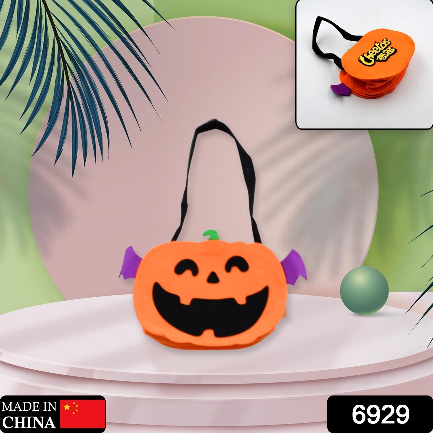 6929 Halloween Pumpkin Bags Non- Woven Candy Bags Trick or Treat Bags Portable Tote Bag Cartoon Goodie Handbag for Halloween Party Favors, Kids Gift Bag Eshaan Traders