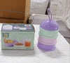 5924 3 Layer Cute Portable Baby Food Milk Powder Storage Box Bottle Container Milk Powder Baby Food Container Bowl. (Purple) Eshaan Traders