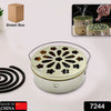 Decorative Mosquito Coil Holder Mosquito Coil Container, Incense Holder Safe Burning Coil Tray for Home Patio Pool Side Outdoor, Metal Tray Eshaan Traders