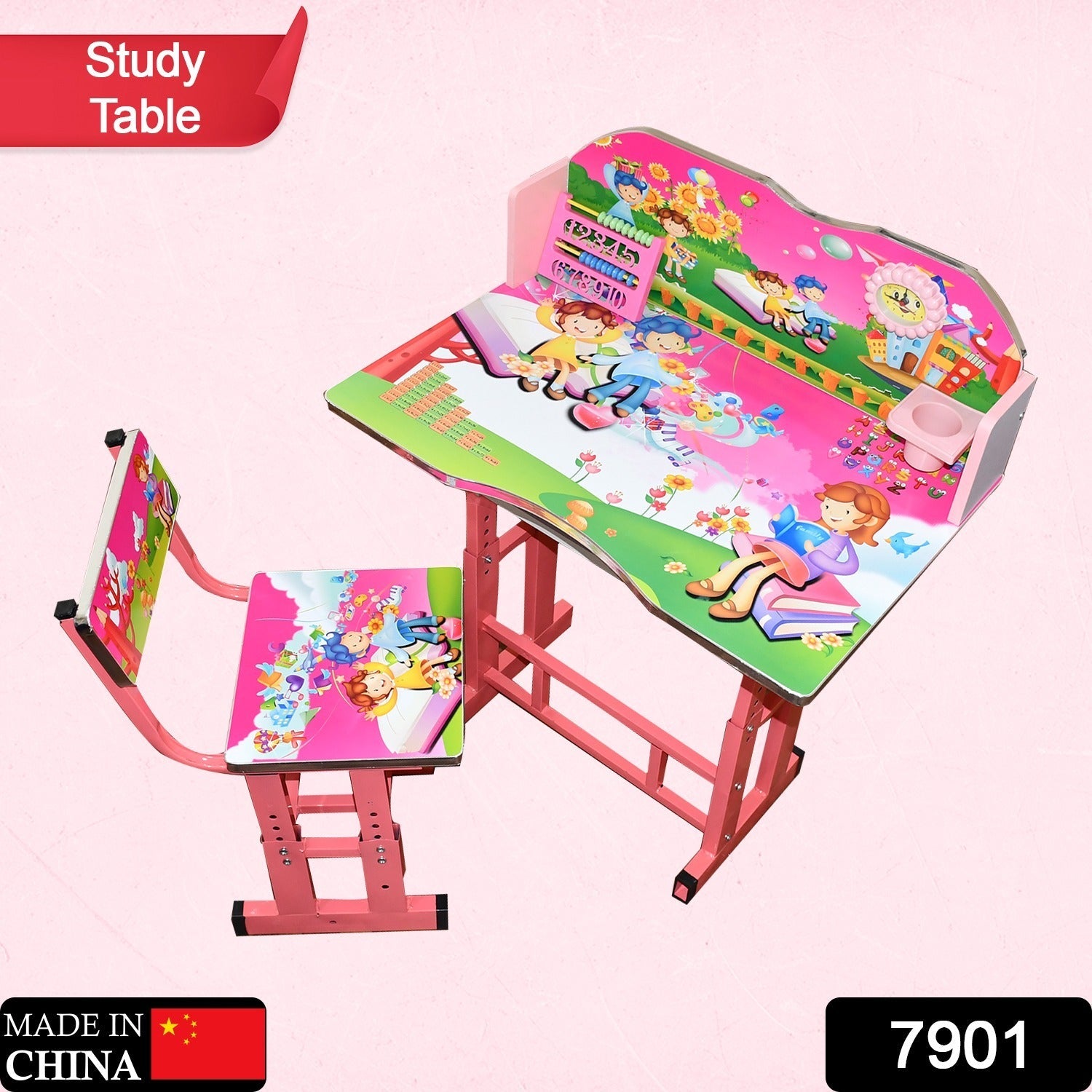 7901 Multifunction Portable Study Table for Kids Table Chair Set for Kids Study Table with Chair for Work office, home Eshaan Traders