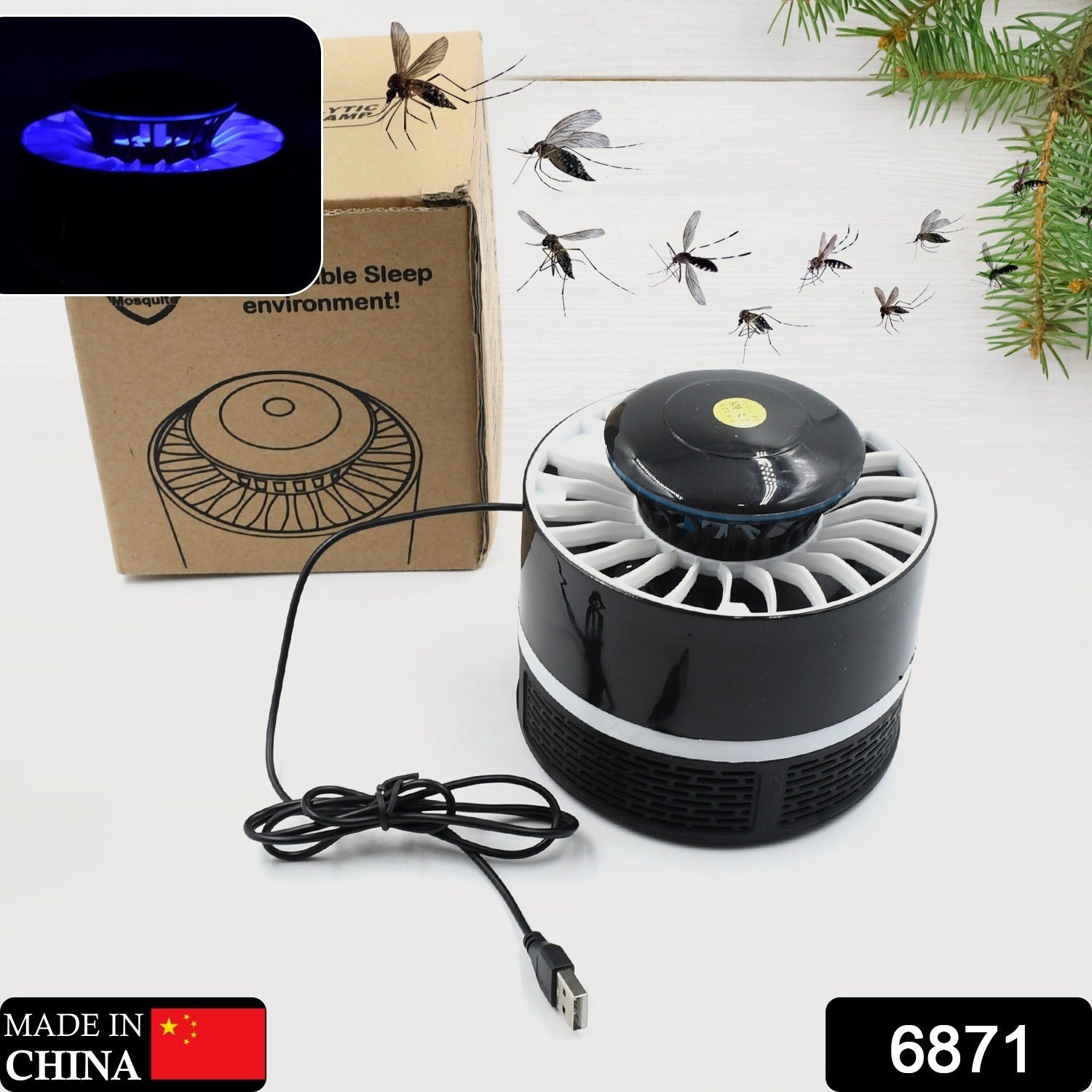 6871 Mosquito Killer Light 5W USB Smart Optically Controlled Insect Killing Lamp Use Forbad room Eshaan Traders