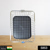 5853 Dish Drainer Rack  With Drip Tray Stainless Steel Dish Drainer Rack with Drip Tray, Utensil Drying Stand for Kitchen Plate Rack Bartan Basket for Kitchen Utensils/Dish Drying Rack with Drainer/Bartan Basket/Plate Stand ( 57 x 45 x 19 cm) Eshaan Traders