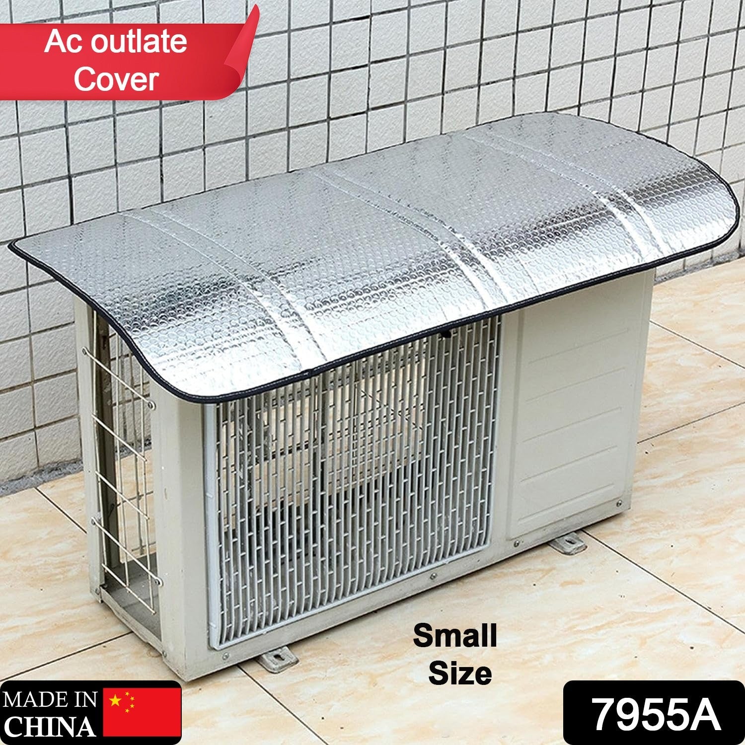 7955A Air Conditioner Outdoor Unit Cover, Outdoor Unit Protective Cover, Aluminum Foil Material, Sun, Rain, Snow, Wind, Dust, Protects Outdoor Units Cover (Small) Eshaan Traders