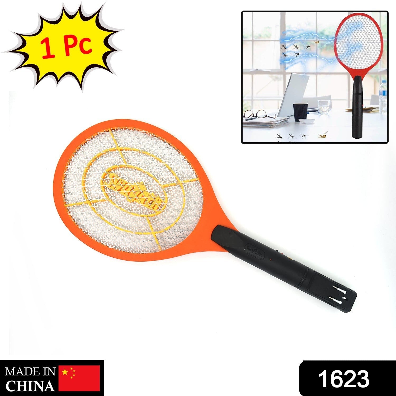 1623 Mosquito Racket Bat Killer Racquet Insect Killer Bat Eshaan Traders