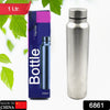 6861 Stainless Steel Water Bottle, Fridge Water Bottle, Stainless Steel Water Bottle Leak Proof, Rust Proof, Hot & Cold Drinks, Gym Sipper BPA Free Food Grade Quality Silver Color, Steel fridge Bottle For office/Gym/School 1000Ml Eshaan Traders