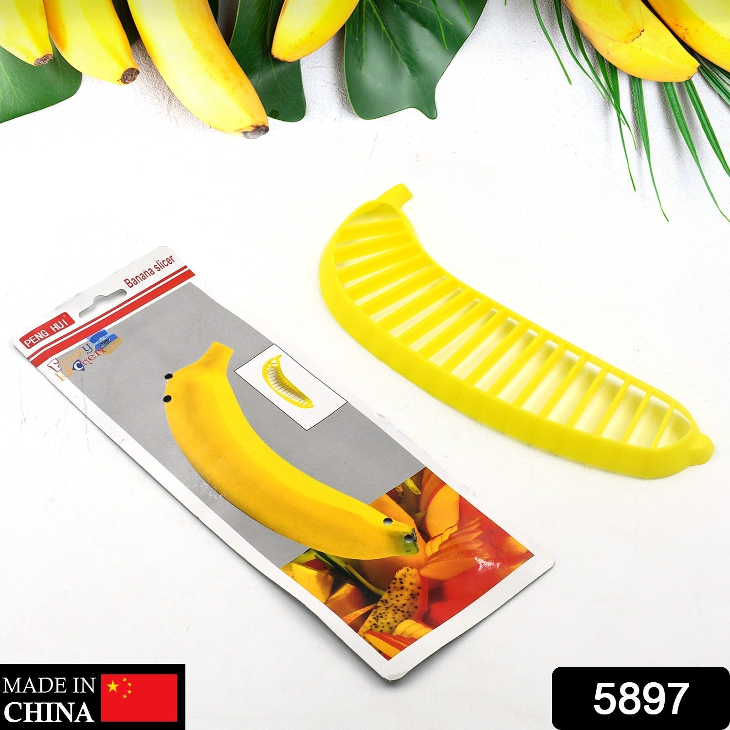 5897 Banana Slicer- Perfect for Fruit Salads Handle Plastic Banana Fruit Slicer Cutter Chopper Eshaan Traders