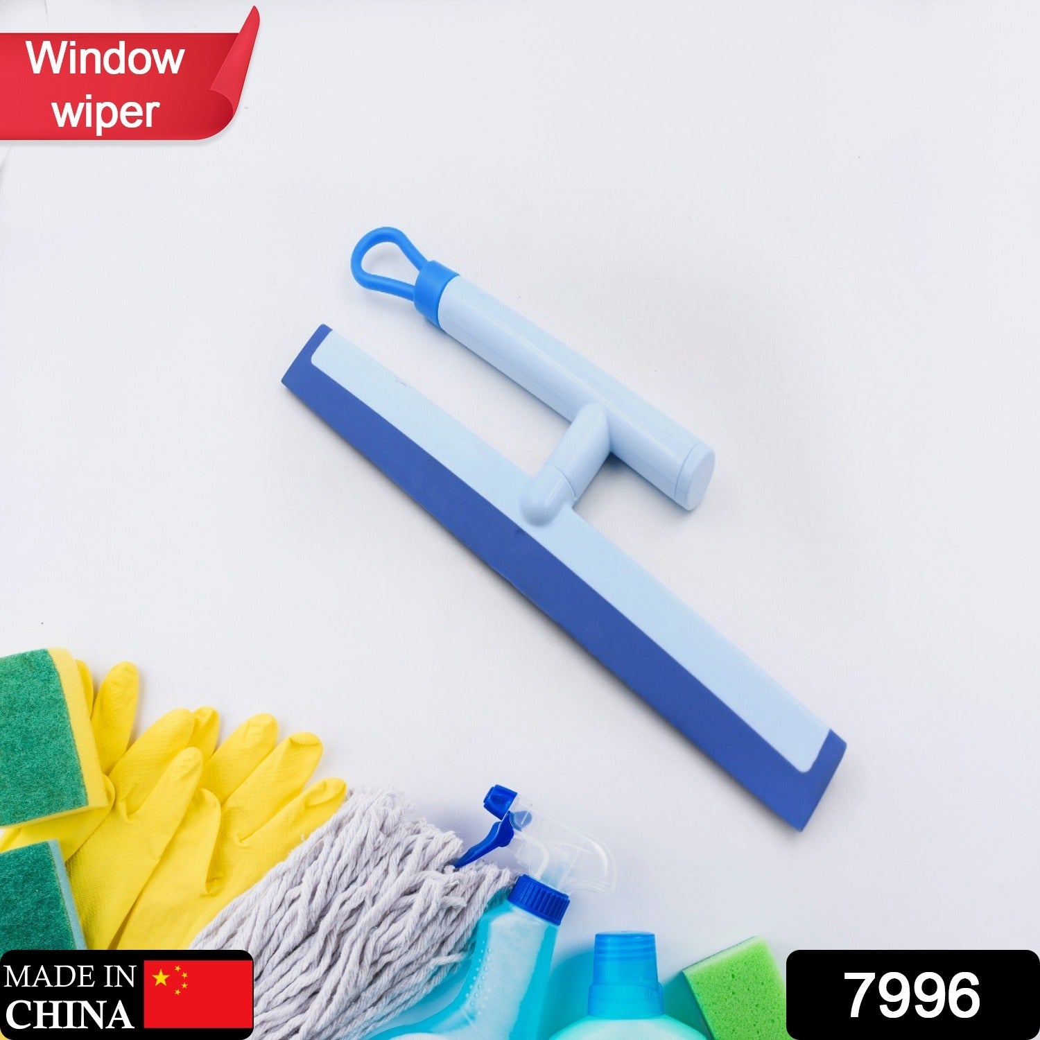 7996 Glass Cleaning Wiper Window Cleaner, for Bathroom, Windows, and Car Glass, Window  Mirror Scraper Brush with Soft Rubber Eshaan Traders