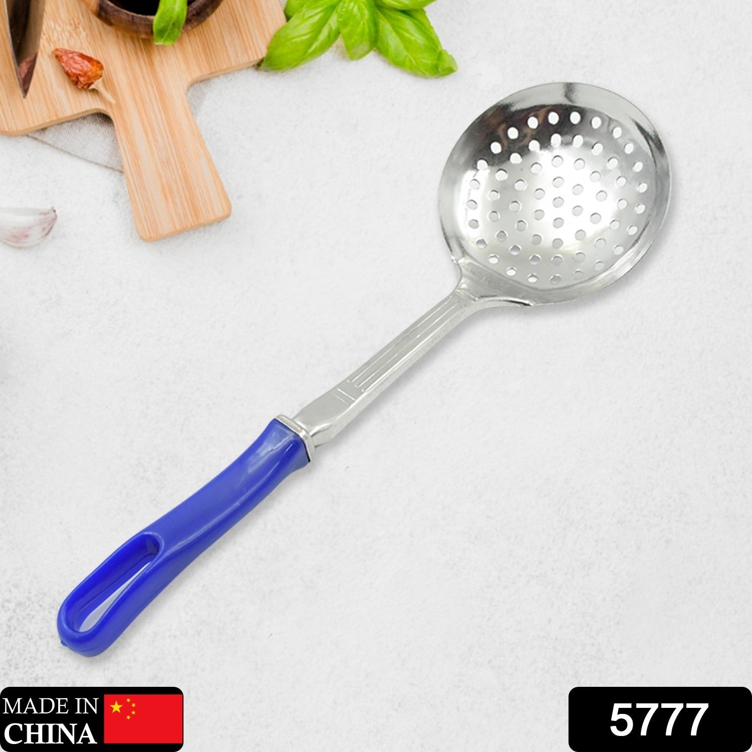 Colander Spoon, Non Slip Hand Polished Thickened Hot Pot Spoon for Kitchen for Restaurant, Stainless Steel Cooking Colander Skimmer Slotted Spoon Kitchen Strainer Ladle with Long Handle for Kitchen Cooking Baking (35 Cm & 34Cm) Eshaan Traders