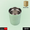 5919 Vacuum Glass 304 Stainless Steel Home Office Lidless Anti-Scald Water Cup Drink Mug Eshaan Traders