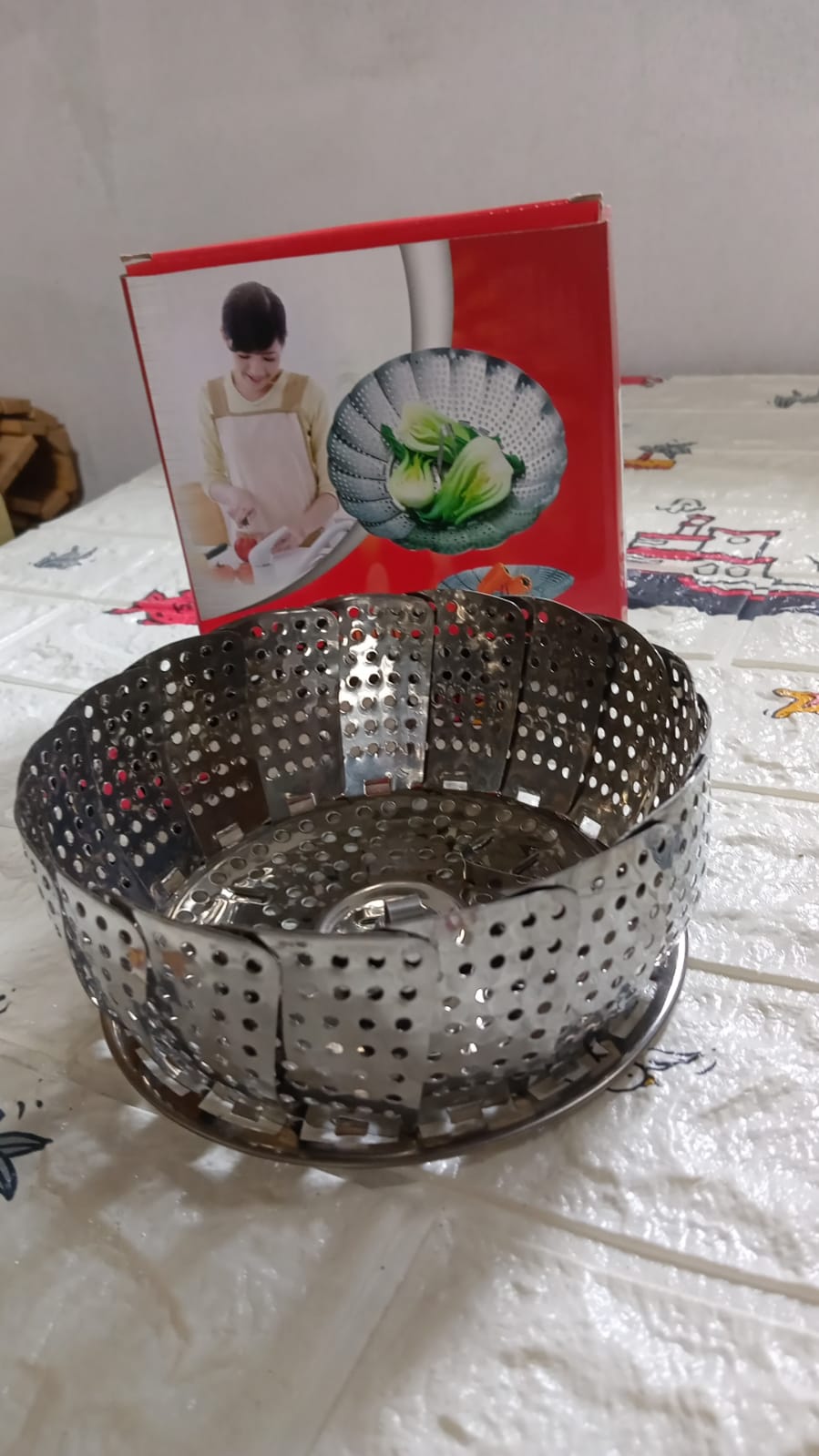 5350a Unique Design Stainless-Steel Heaviest vegetable ,Cooking Foldable Steamer Basket for Kitchen Utensils/Dish Drying Rack/Plate Stand/ Basket Eshaan Traders