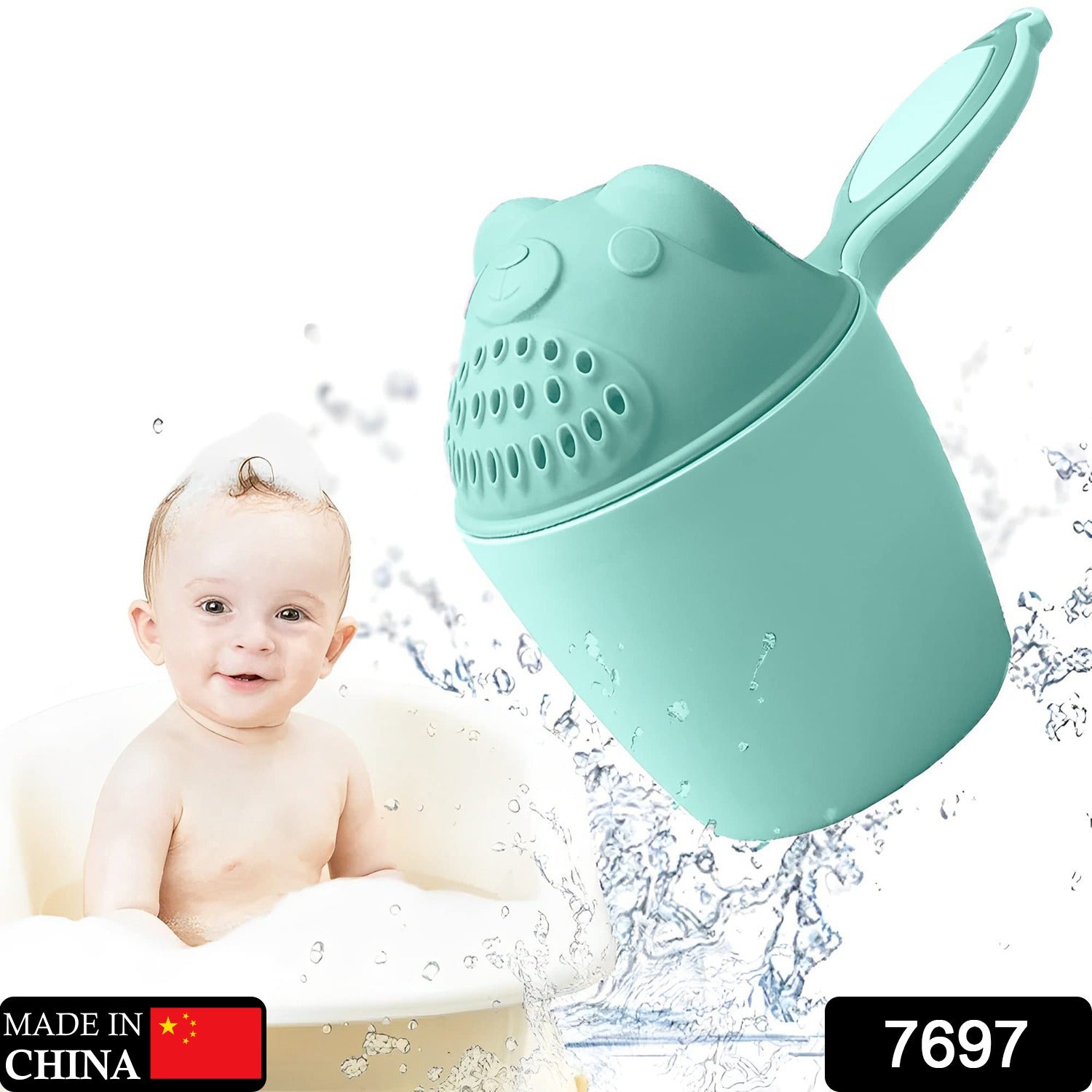 7697 Baby Shampoo Shower Cup Safe Soft Bathing Water Scorpion Baby Bath Tumbler Hair Washing Mug Rainer Eshaan Traders