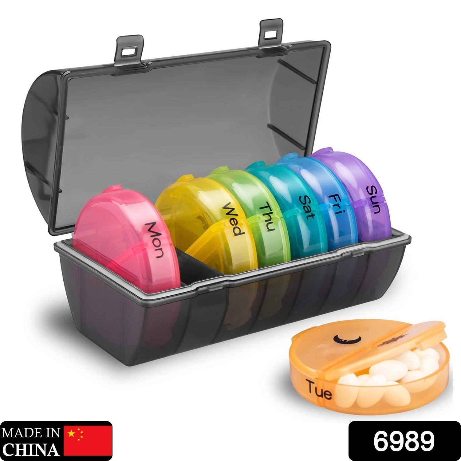 6989 Weekly Pill Organizer 2 Times a Day Travel 7 Day Pill Box Twice a Day Daily Medicine Pill Case with Large Compartments Eshaan Traders