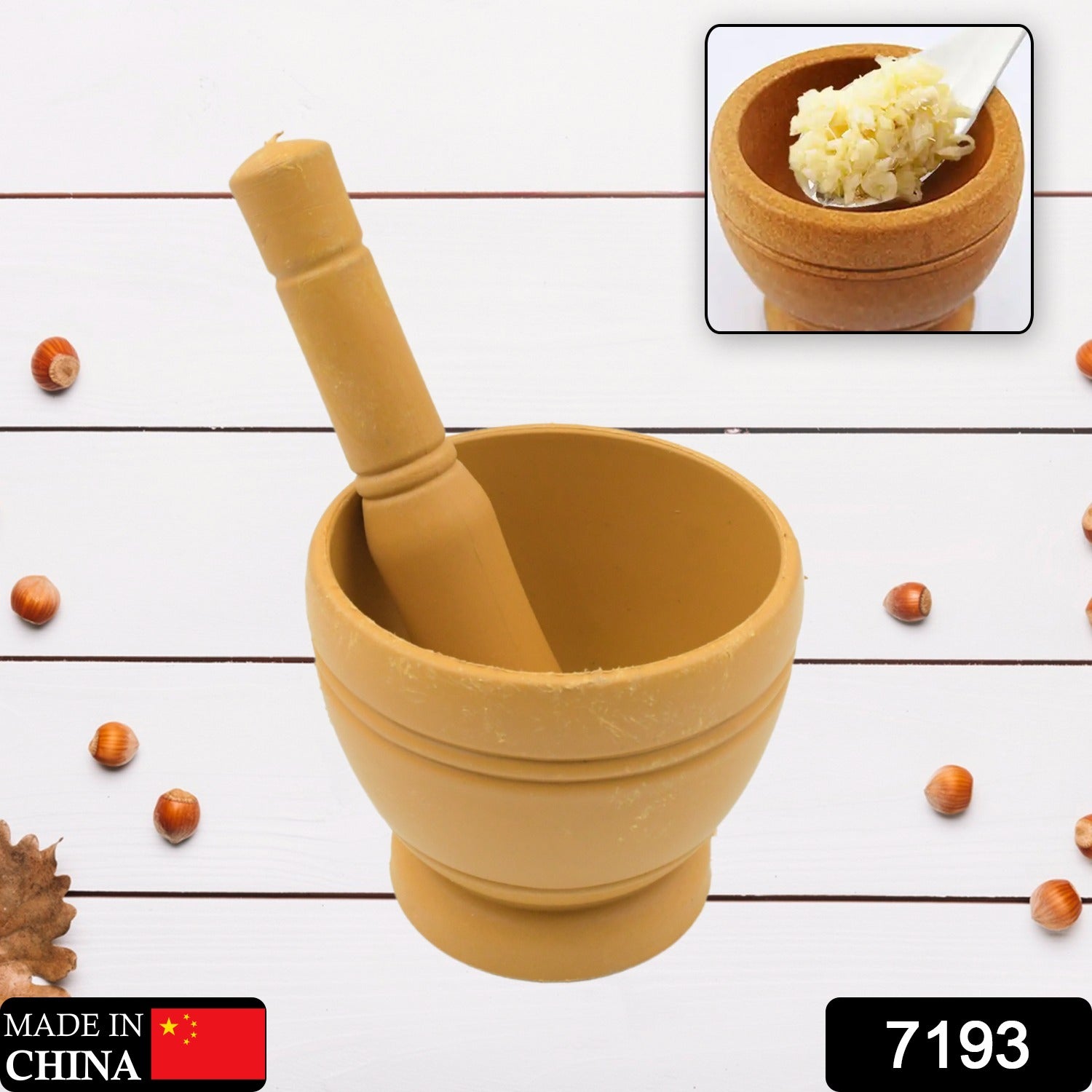 7193  Mortar and Pestle Set for Spices, Okhli Masher, Khalbatta, Kharal, Mixer, Natural & Traditional Grinder and Musal, Well Design for Kitchen, Home, Herb Eshaan Traders