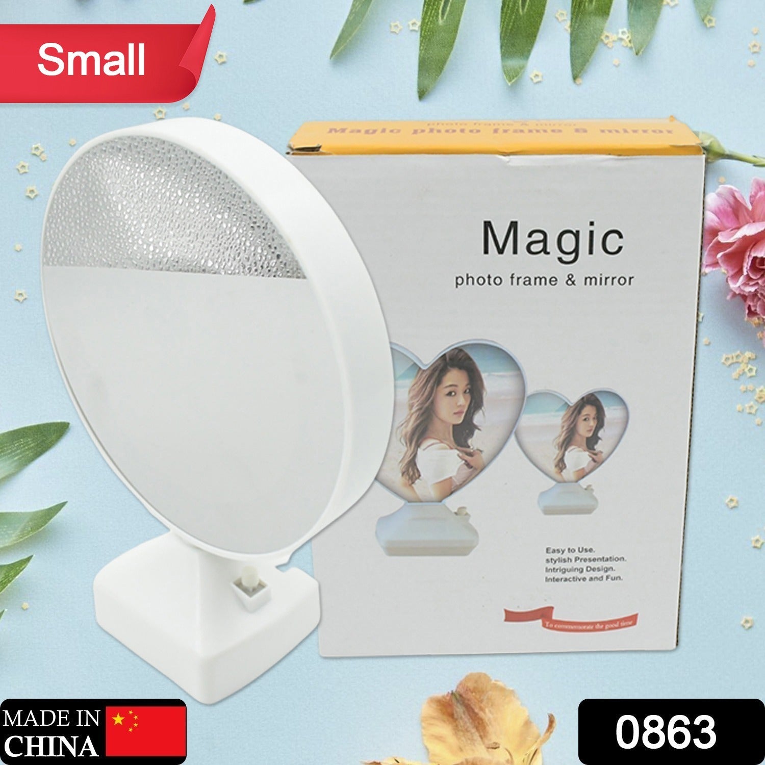 Plastic 2 in 1 Mirror Come Photo Frame with Led Light Eshaan Traders