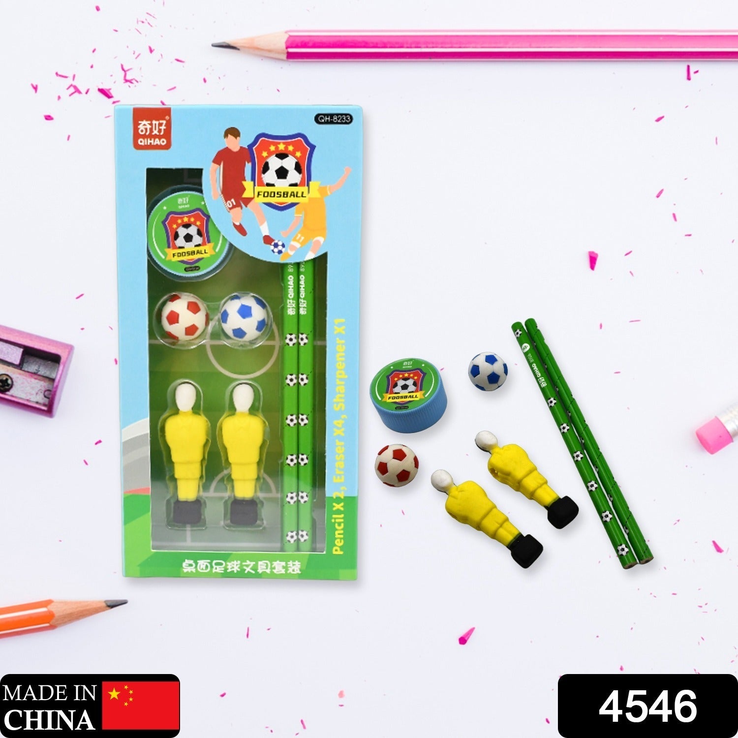 Stationary Kit Football & Basketball Theme Stationary Set For Kids, Pencil, Sharpener, Eraser Set For Kids, Boys & Girls, Birthday Return Gift Stationary Set Eshaan Traders