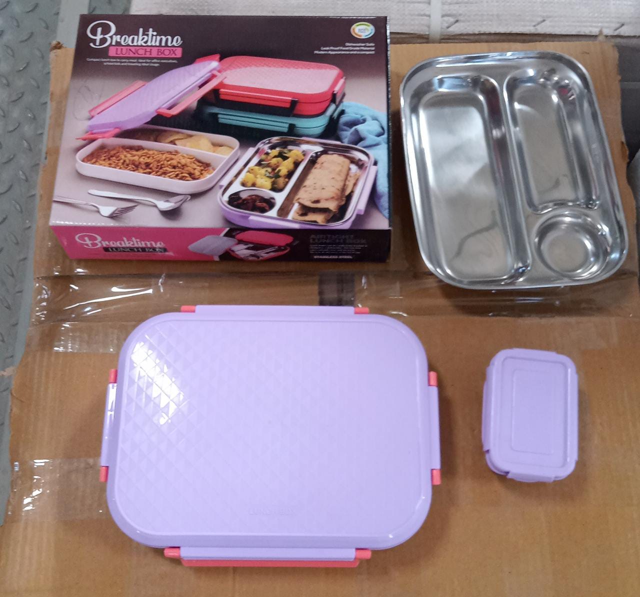 5365 Lunch Box Plastic with steel plate, small lunch box High Quality Box For Kids School Customized Plastic Lunch Box for Girls & Boy Eshaan Traders