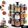 5504 All New Square 24 Bottle Design 360 Degree Revolving Spice Rack Container Condiment, Pieces Set, Square Small Container Eshaan Traders