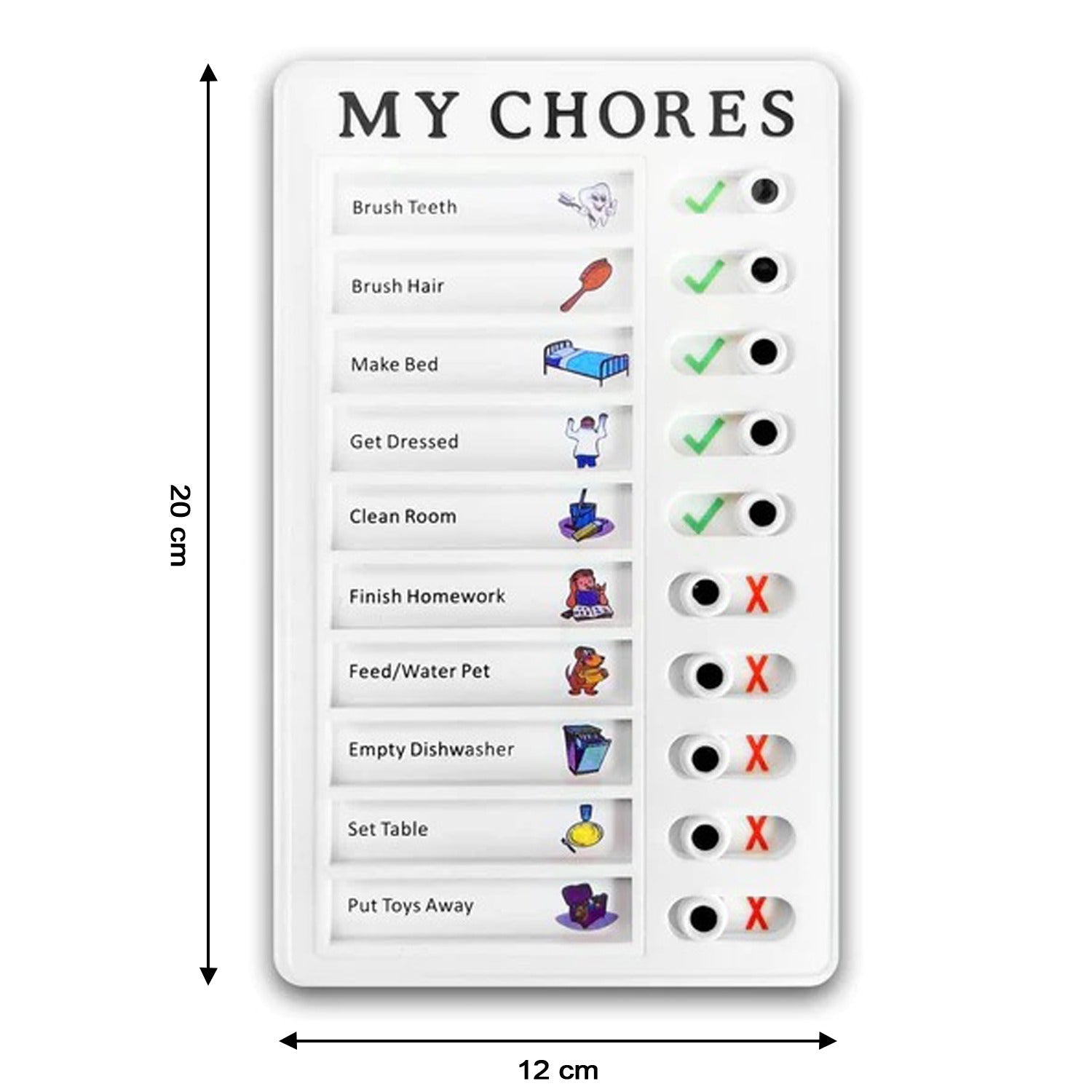 4448 Portable My Chores Home Note Board Management Planning Memo Boards Reminding Time. (Size :- 20x12Cm) Eshaan Traders