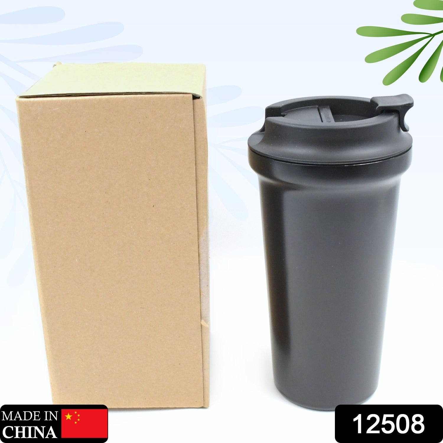 12508 Inside Stainless Steel & Outside Plastic Vacuum Insulated  Insulated Coffee Cups Double Walled Travel Mug, Car Coffee Mug with Leak Proof Lid Reusable Thermal Cup for Hot Cold Drinks Coffee, Tea (1 Pc) Eshaan Traders