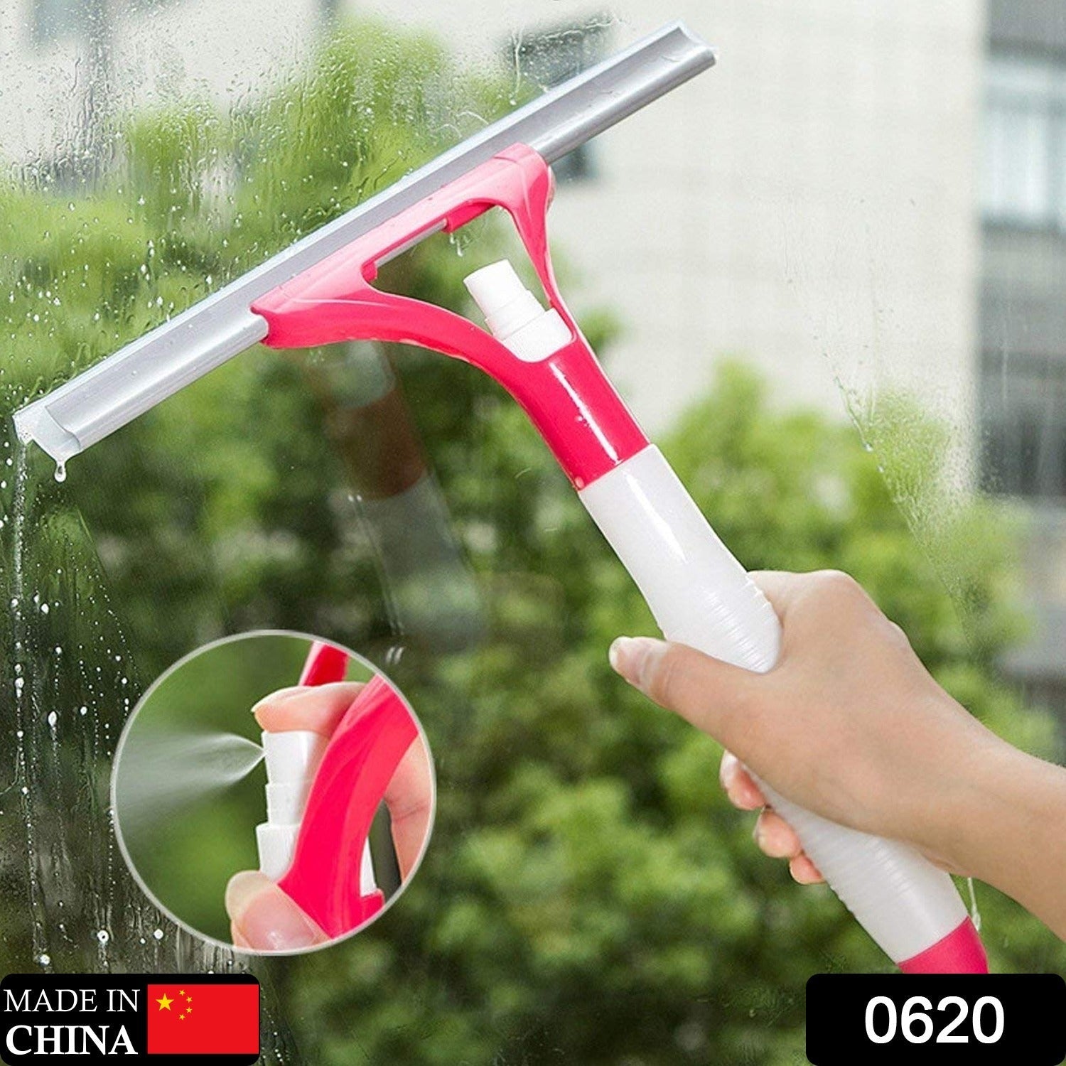 0620 Home Practical Washing brush Magic Spray type cleaning brush with Spray Bottle, glass wiper window clean shave glass sponge car window cleaning (1 Pc) Eshaan Traders