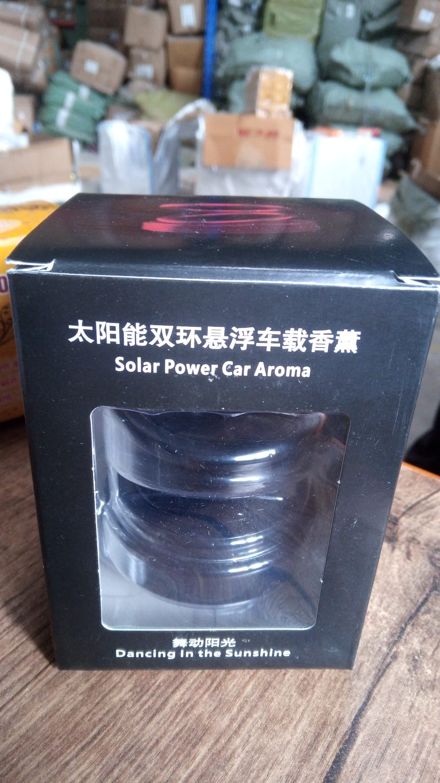 6319 Solar Power Car Aroma Diffuser 360°Double Ring Rotating Design, Car Fragrance Diffuser, Car Perfume Air Freshener for Dashboard Home Office Eshaan Traders