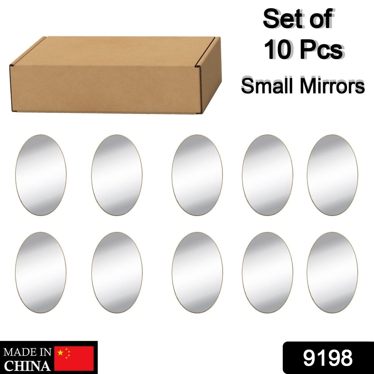 9198 SMALL OVAL FRAME LESS MIRROR WALL STICKER FOR DRESSING Eshaan Traders