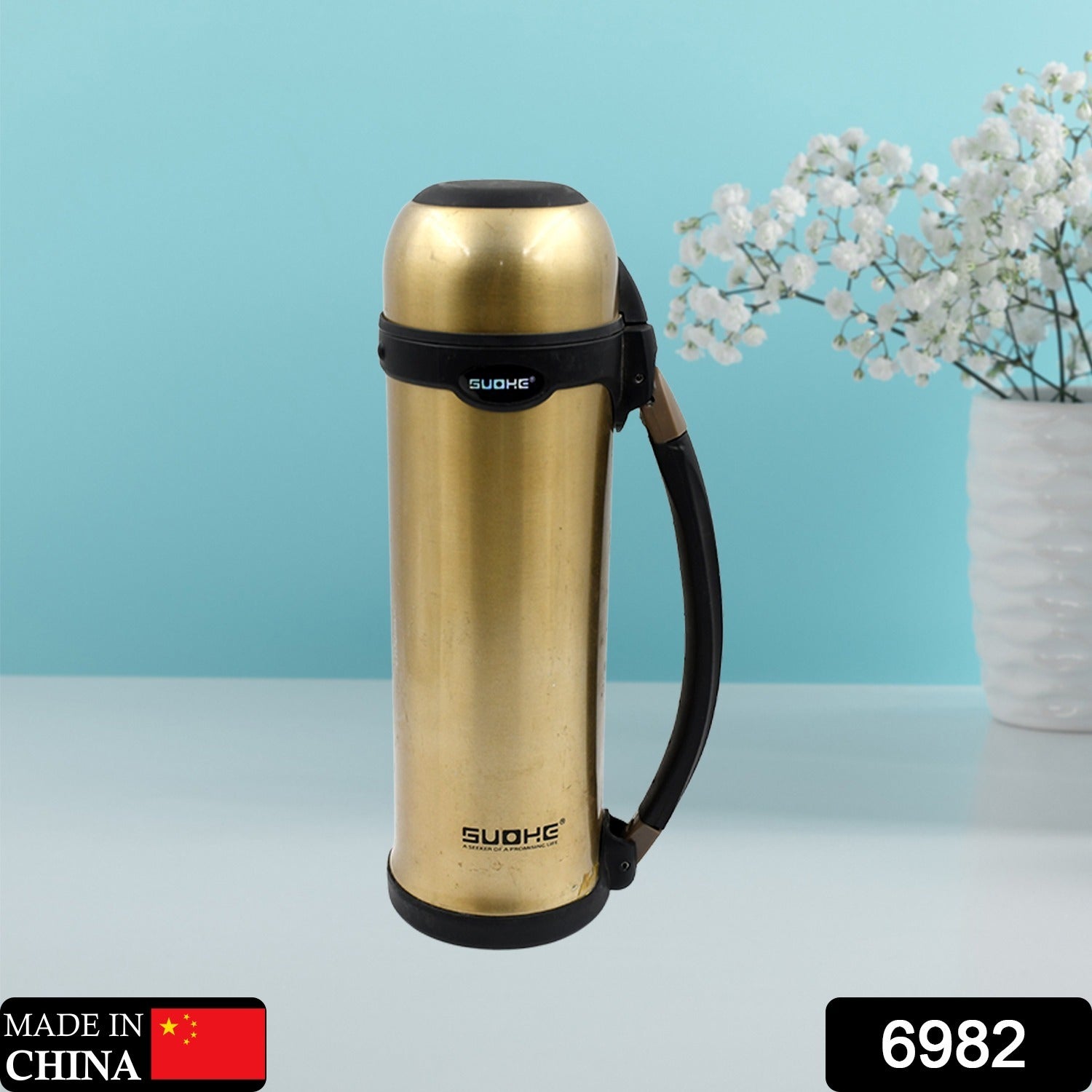 6982 STAINLESS STEEL THERMOS WATER BOTTLE | 24 HOURS HOT AND COLD | EASY TO CARRY | RUST & LEAK PROOF | TEA | COFFEE | OFFICE| GYM | HOME | KITCHEN Eshaan Traders