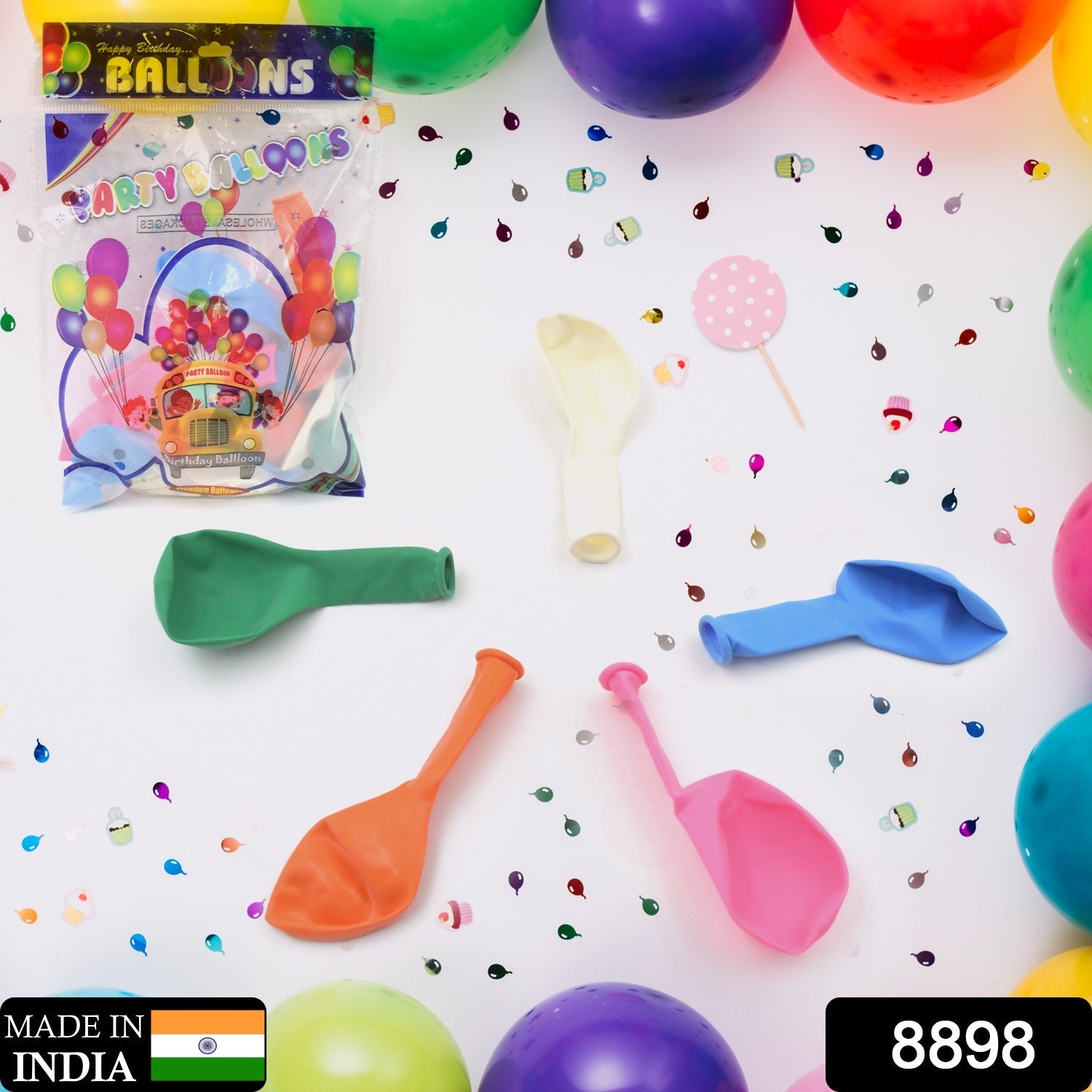 8898 Multicolor Balloons Kinds of Latex Balloons for Birthday / Anniversary / Valentine's / Wedding / Engagement Party Decoration Birthday Decoration Items for Kids Multicolor (24 Pcs Set) Eshaan Traders