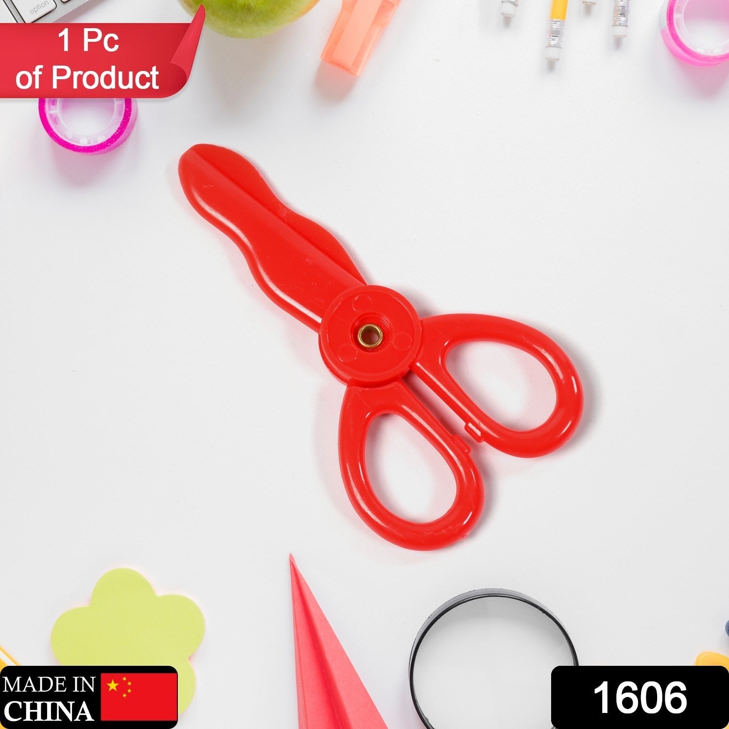 Plastic Child-Safe Scissor Set, Toddlers Training Scissors, Pre-School Training Scissors and Children Art Supplies Eshaan Traders