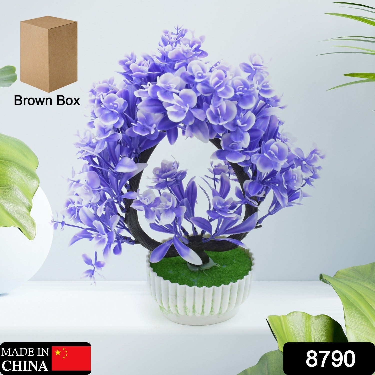 Wild Artificial Flower Plants with Cute Pot | Flower Plant for Home Office Decor | Tabletop and Desk Decoration | Artificial Flower for Balcony Indoor Decor, Plants for Living Room (1 Pc) Eshaan Traders