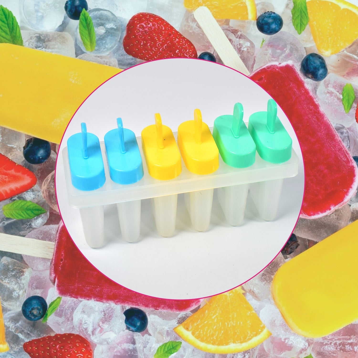 7167 Ice Candy Maker Upgrade Popsicle Molds Sets 6 Ice Pop Makers Reusable Ice Lolly Cream Mold Home-Made Popsicles Mould with Stick DeoDap