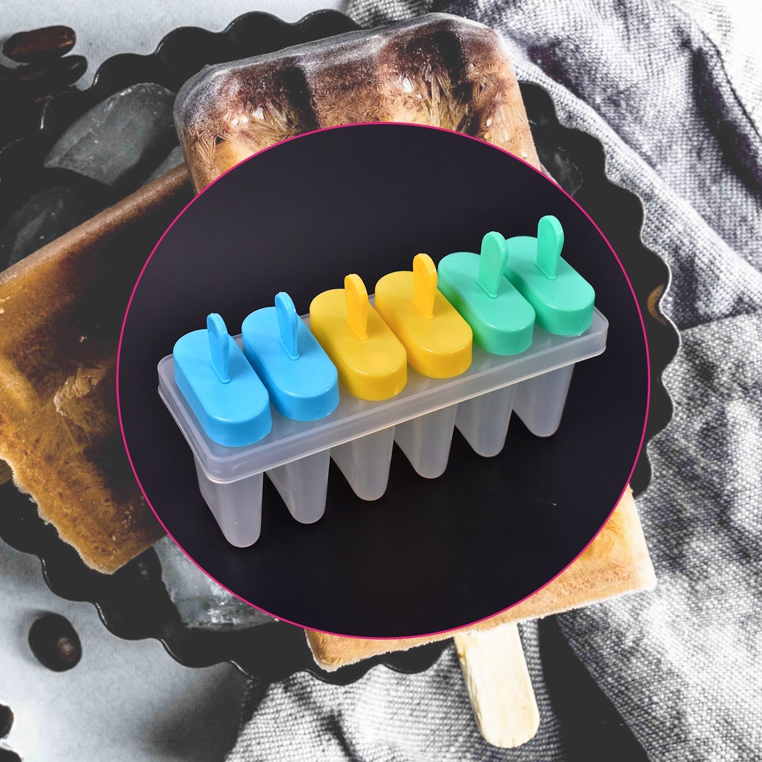 7167 Ice Candy Maker Upgrade Popsicle Molds Sets 6 Ice Pop Makers Reusable Ice Lolly Cream Mold Home-Made Popsicles Mould with Stick DeoDap